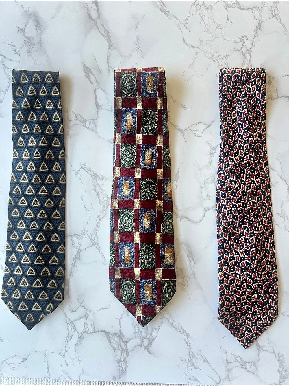 Vintage early 90’s JP Tilford for Harry Rosen Men's Geometric Neckties